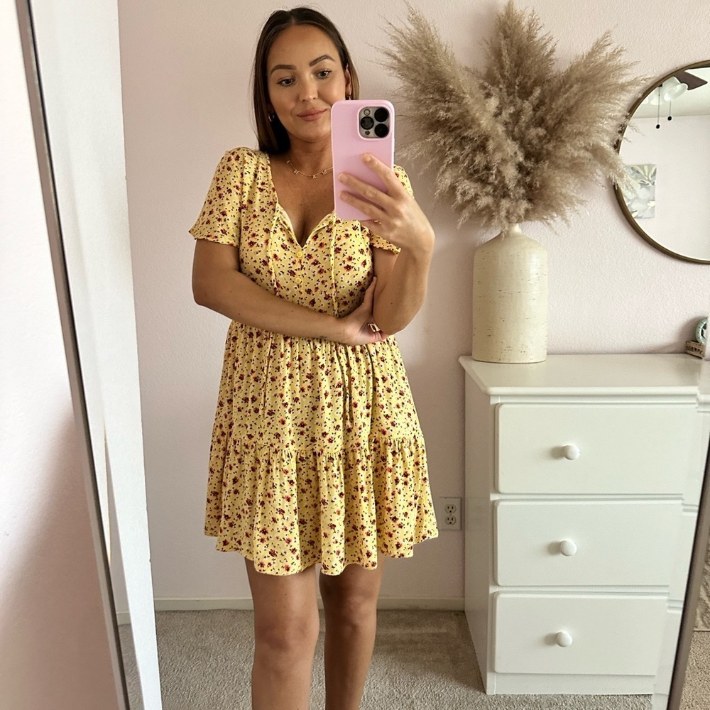 Love Fire Yellow Floral Dress